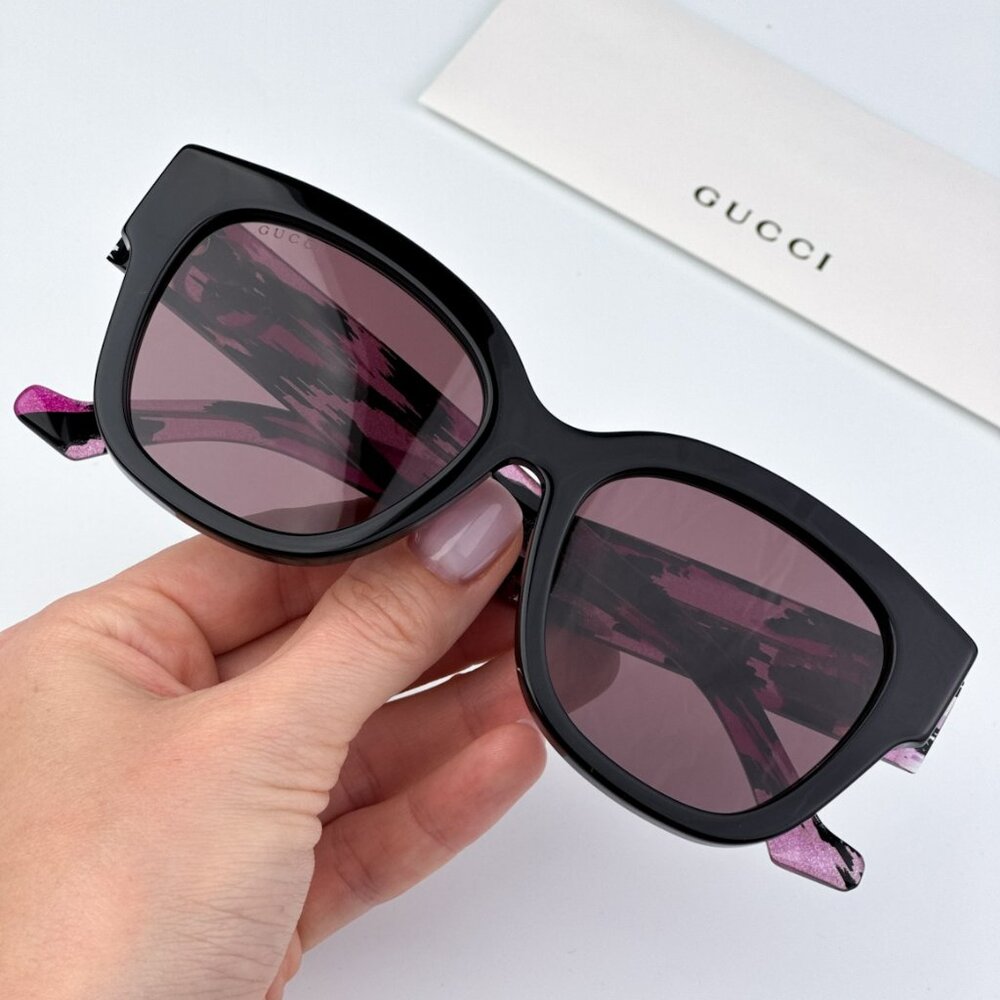 Gucci Gg1550sk 004 Brand New Sunglasses Black Red Women Square